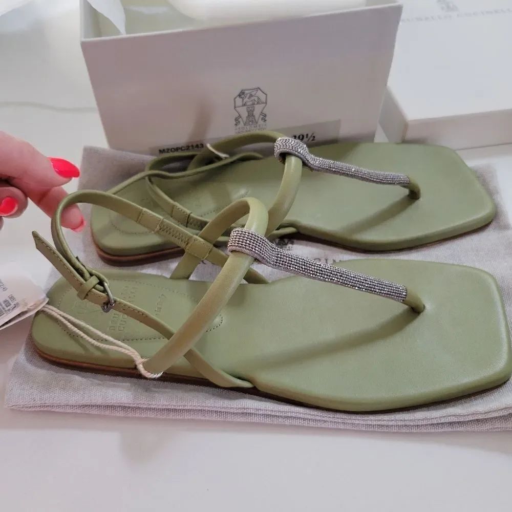 New BRUNELLO CUCINELLI leather molini sandals 39.5